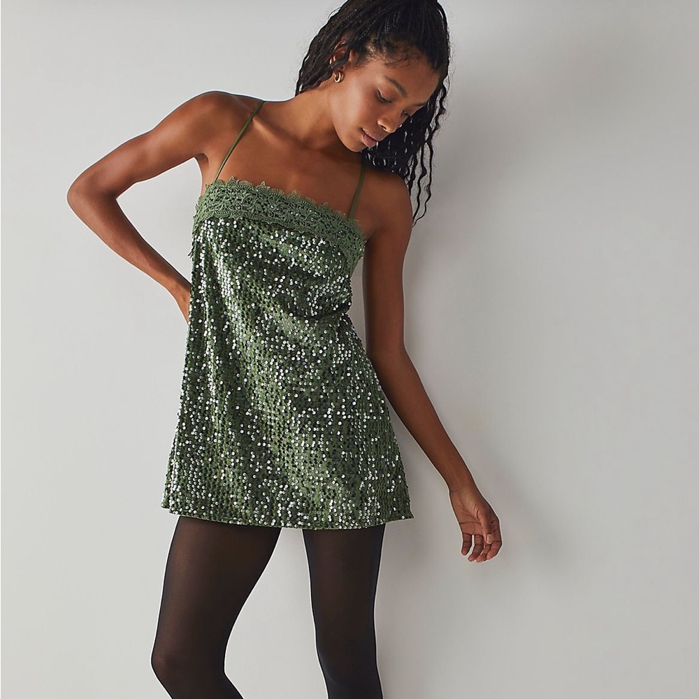 LIKE NEW Free People That Girl Sequin Slip (like new)